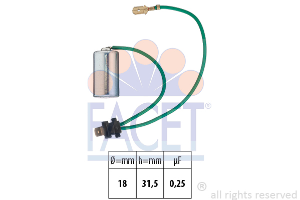 Condensateur d'allumage FACET 0.0179/108 (X1)