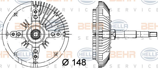Embrayage de ventilateur refroidissement HELLA 8MV 376 732-241 (X1)