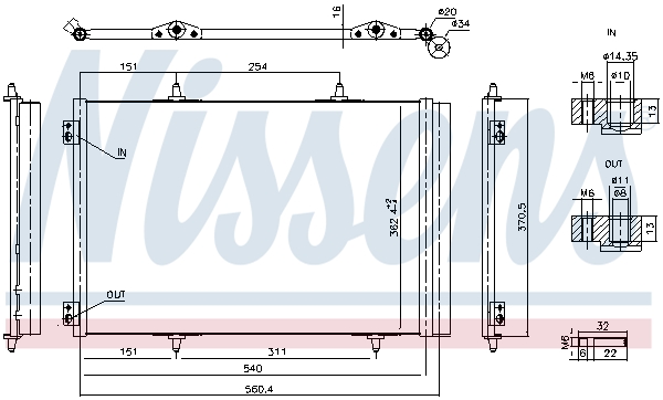 Condenseur / Radiateur de climatisation NISSENS 941276 (X1)