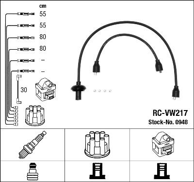 Cable d'allumage NGK 0948 (X1)