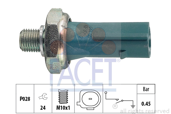 Capteur, pression d'huile FACET 7.0174 (X1)