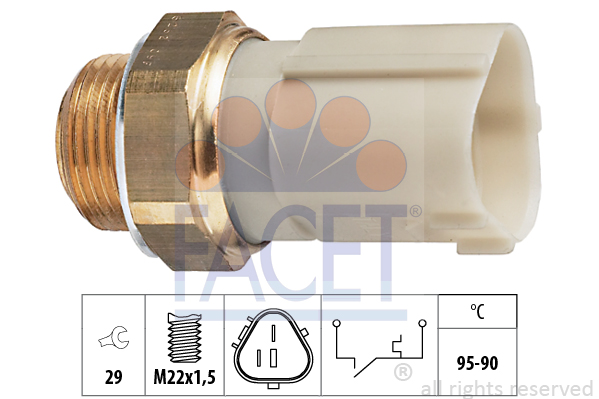 Interrupteur de temperature, ventilateur de radiateur FACET 7.5262 (X1)
