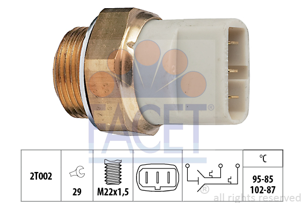 Interrupteur de temperature, ventilateur de radiateur FACET 7.5605 (X1)