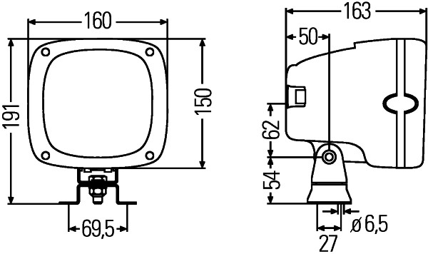 Projecteur de travail optique HELLA 1GA 996 142-021 (X1)