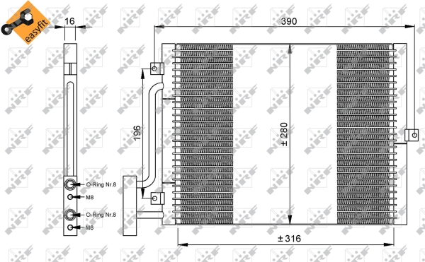 Condenseur / Radiateur de climatisation NRF 35307 (X1)