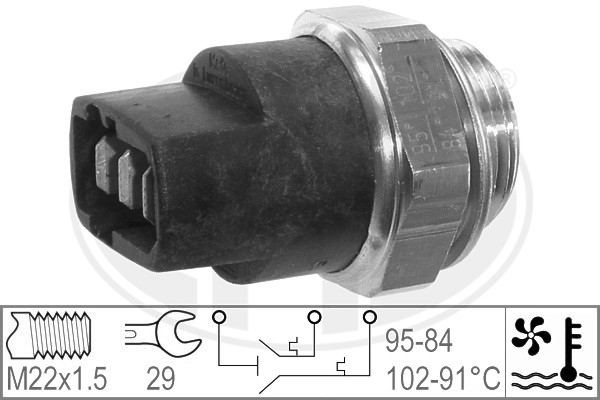 Interrupteur de temperature, ventilateur de radiateur ERA 330268 (X1)