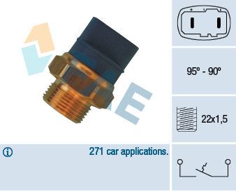 Interrupteur de temperature, ventilateur de radiateur FAE 36370 (X1)