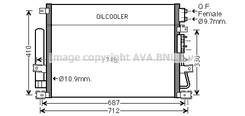 Condenseur / Radiateur de climatisation AVA QUALITY COOLING CRA5124D (X1)