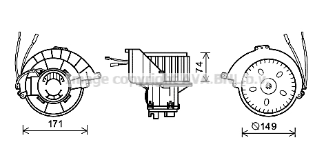 Moteur de ventilateur de chauffage AVA QUALITY COOLING OL8627 (X1)