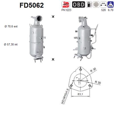 Filtre a  particules - FAP AS FD5062 (X1)