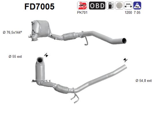 Filtre a  particules - FAP AS FD7005 (X1)