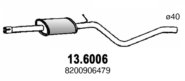 Silencieux central ASSO 13.6006 (X1)