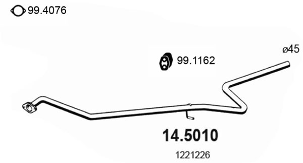 Tube d'echappement ASSO 14.5010 (X1)