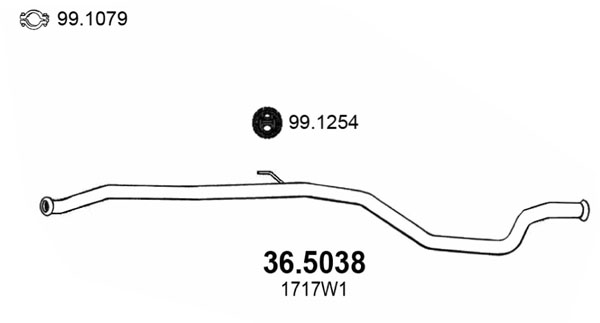 Tube d'echappement ASSO 36.5038 (X1)