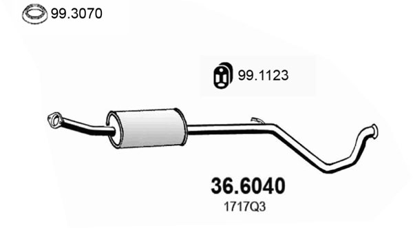 Silencieux central ASSO 36.6040 (X1)