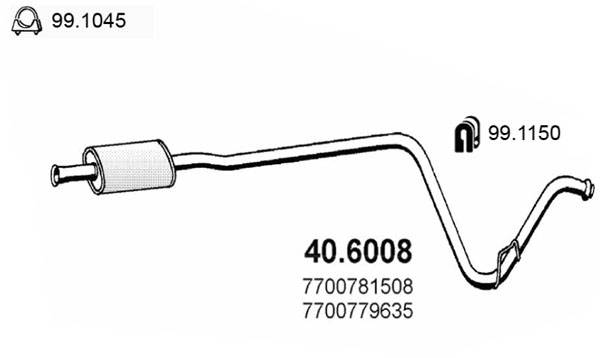Silencieux central ASSO 40.6008 (X1)