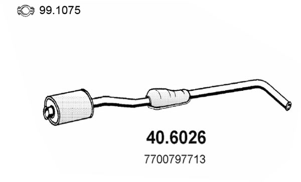 Silencieux central ASSO 40.6026 (X1)