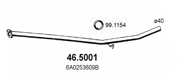 Tube d'echappement ASSO 46.5001 (X1)