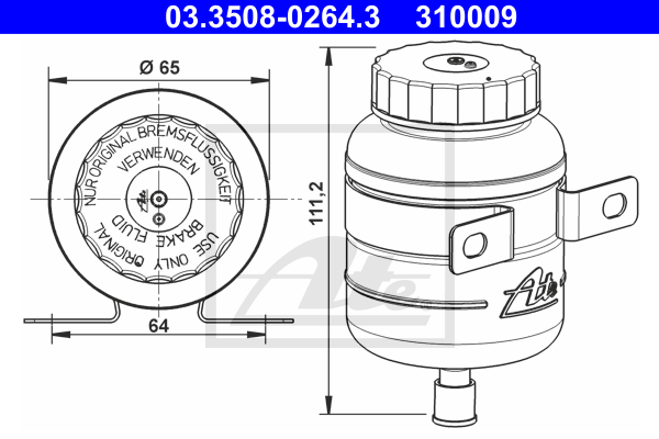Vase d'expansion du liquide de frein ATE 03.3508-0264.3 (X1)