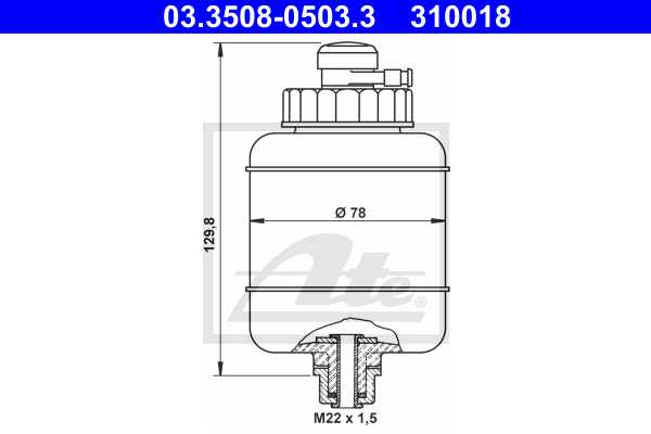 Vase d'expansion du liquide de frein ATE 03.3508-0503.3 (X1)