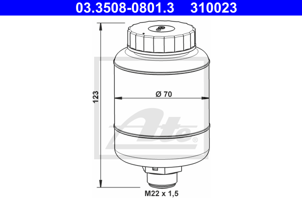 Vase d'expansion du liquide de frein ATE 03.3508-0801.3 (X1)