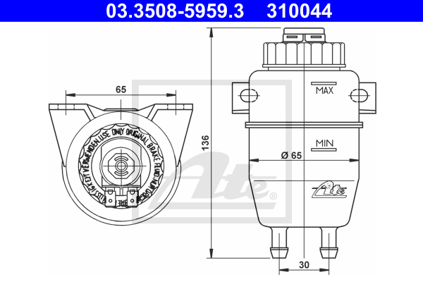 Vase d'expansion du liquide de frein ATE 03.3508-5959.3 (X1)