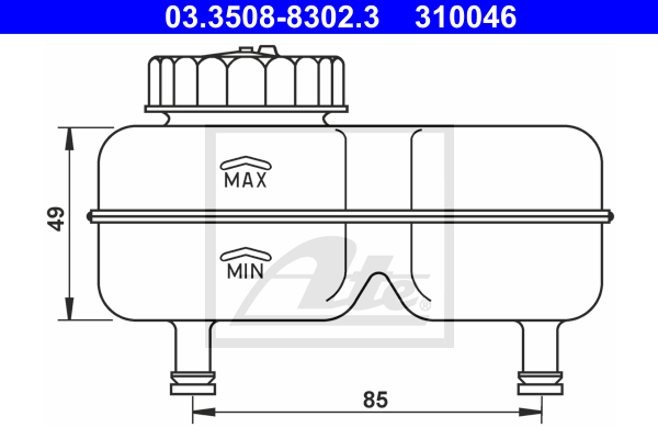 Vase d'expansion du liquide de frein ATE 03.3508-8302.3 (X1)
