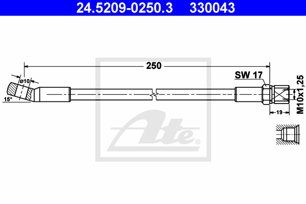 Flexible de frein ATE 24.5209-0250.3 (X1)