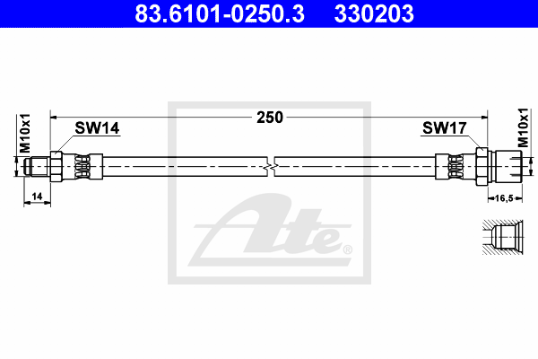 Flexible de frein ATE 83.6101-0250.3 (X1)