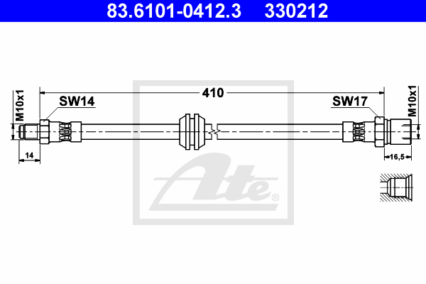 Flexible de frein ATE 83.6101-0412.3 (X1)