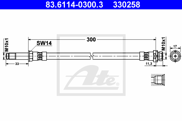 Flexible de frein ATE 83.6114-0300.3 (X1)
