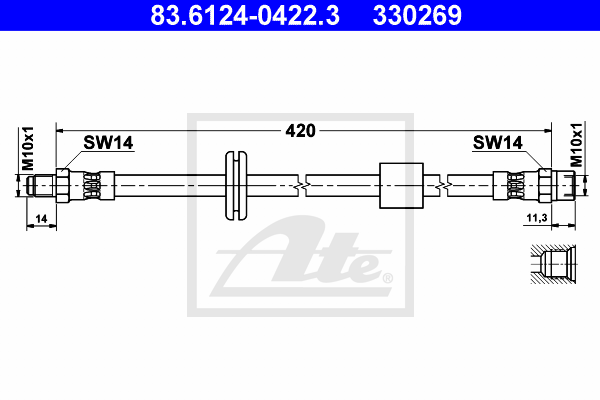 Flexible de frein ATE 83.6124-0422.3 (X1)
