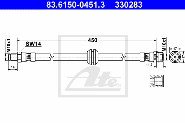 Flexible de frein ATE 83.6150-0451.3 (X1)