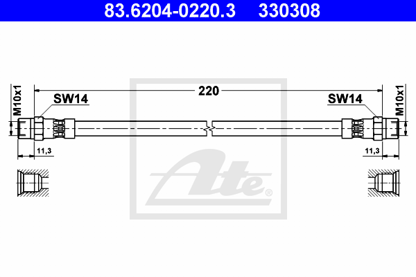 Flexible de frein ATE 83.6204-0220.3 (X1)