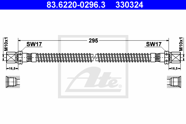 Flexible de frein ATE 83.6220-0296.3 (X1)