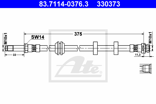 Flexible de frein ATE 83.7114-0376.3 (X1)