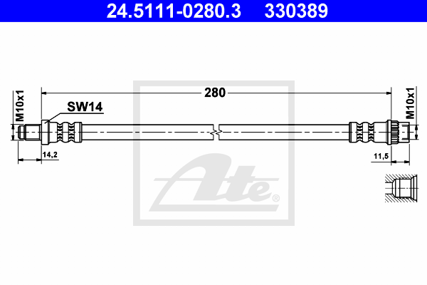 Flexible de frein ATE 24.5111-0280.3 (X1)