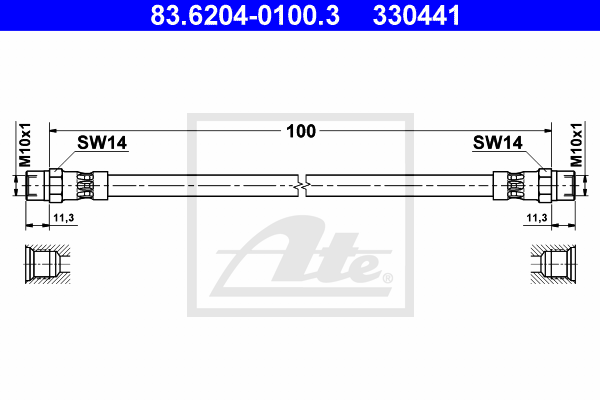 Flexible de frein ATE 83.6204-0100.3 (X1)