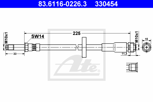 Flexible de frein ATE 83.6116-0226.3 (X1)