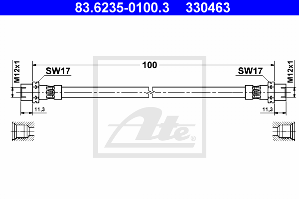 Flexible de frein ATE 83.6235-0100.3 (X1)