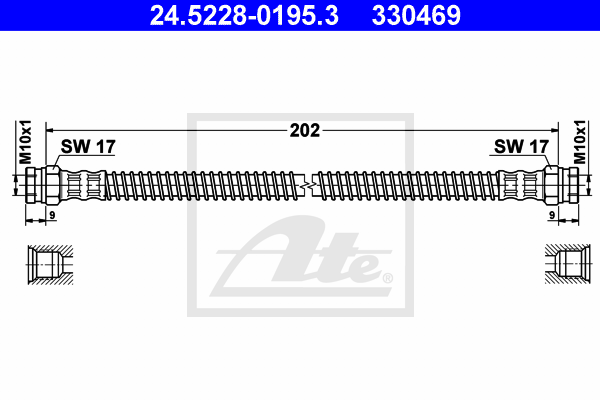 Flexible de frein ATE 24.5228-0195.3 (X1)