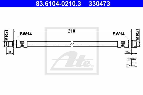 Flexible de frein ATE 83.6104-0210.3 (X1)