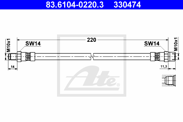 Flexible de frein ATE 83.6104-0220.3 (X1)