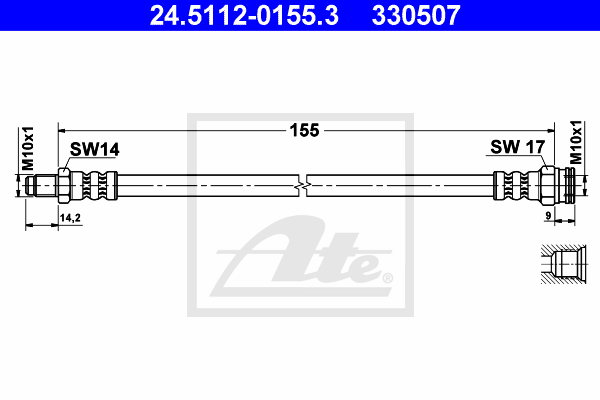 Flexible de frein ATE 24.5112-0155.3 (X1)