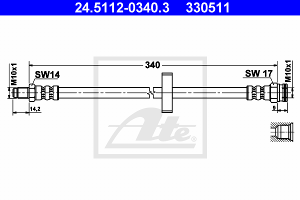 Flexible de frein ATE 24.5112-0340.3 (X1)