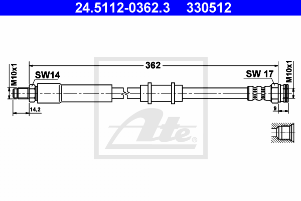 Flexible de frein ATE 24.5112-0362.3 (X1)