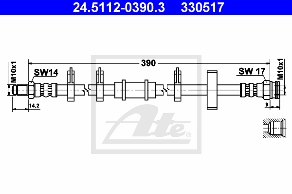 Flexible de frein ATE 24.5112-0390.3 (X1)