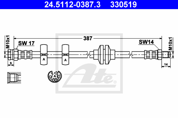 Flexible de frein ATE 24.5112-0387.3 (X1)