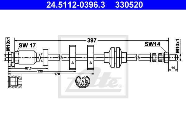 Flexible de frein ATE 24.5112-0396.3 (X1)