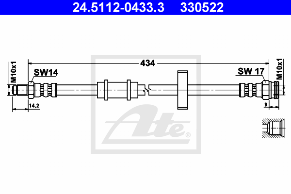 Flexible de frein ATE 24.5112-0433.3 (X1)